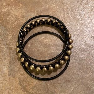 Black and Gold Bracelet Set